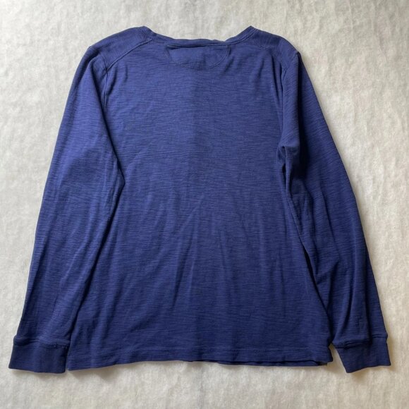 Lauren Jeans Ralph Lauren Womens Navy Blue Long Sleeve Comfy Henley T-Shirt Sz L - Picture 2 of 9